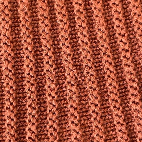 Rust Ribbed Flare Sleeve Knit Sweater Peplum Hem Boho Fall Cottagecore Chic S - Picture 7 of 8